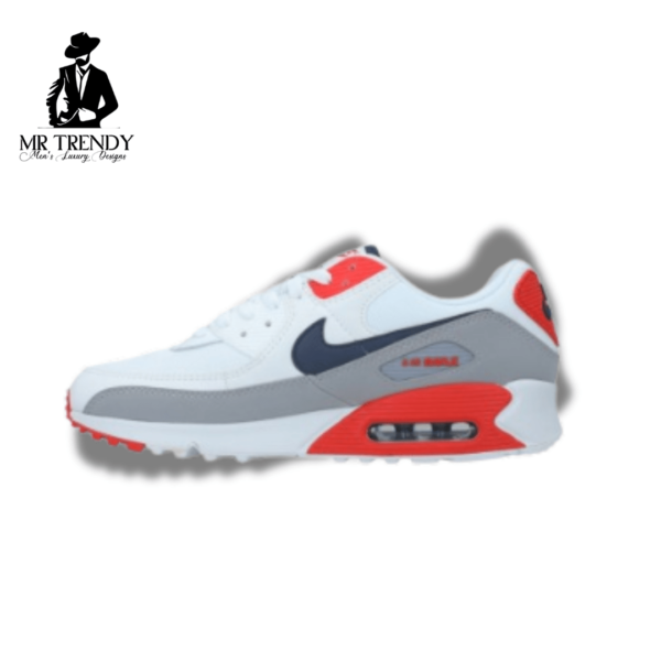 Nike Air Max 90 - White/Red/Grey - Image 2