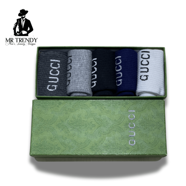 Men's Gucci Socks 5-Pairs & Multicolor with box - Image 3