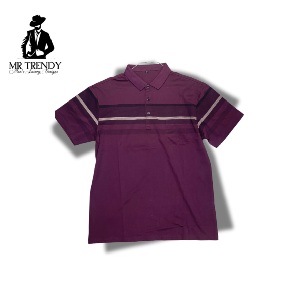 Stripped Maroon Polo T-shirt