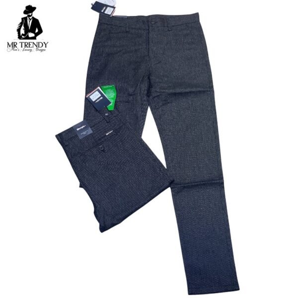 Black Plaid Trousers for Men - Image 2