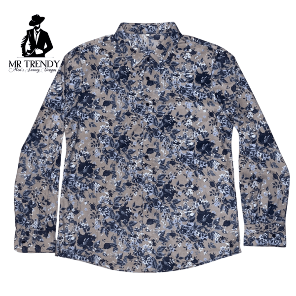 Brown Cotton Floral Shirt