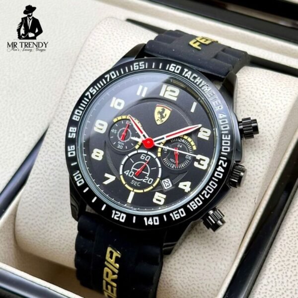 Ferrari Chronograph Square Round Dial Mens Watch - Image 4