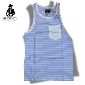 Light Blue Striped Vest