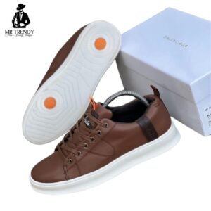 Brown Leather Casual Sneakers