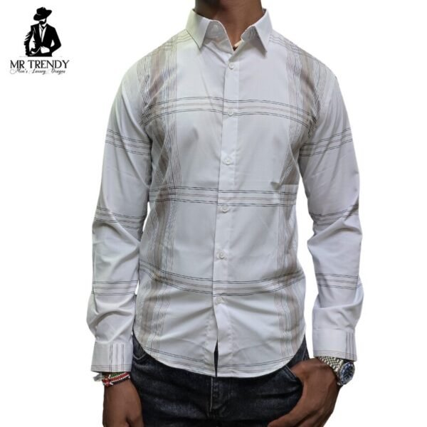 White & Brown Casual Shirt