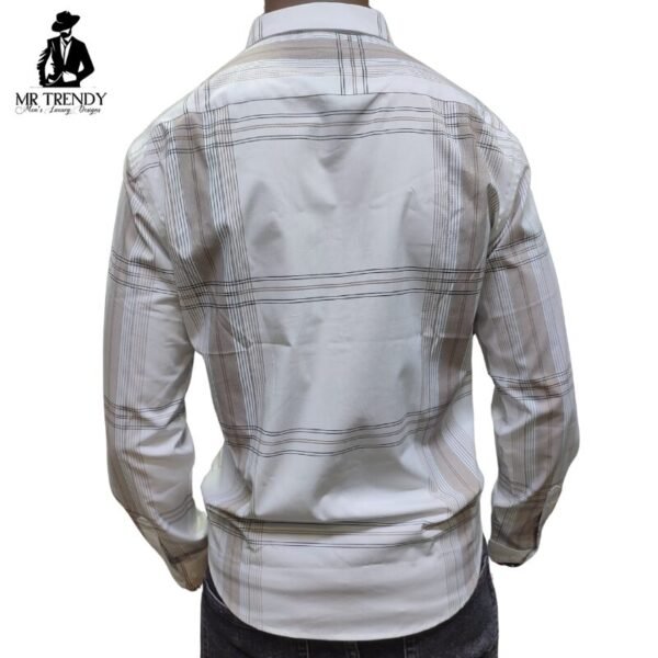 White & Brown Casual Shirt