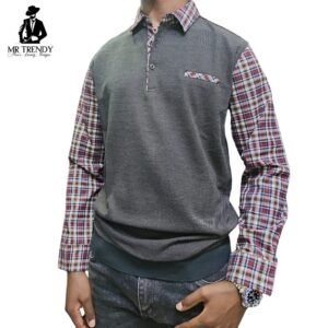Maroon Plaid Sleeve Shirt