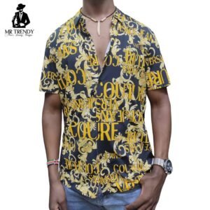 Gold Designer Stretch Shirt