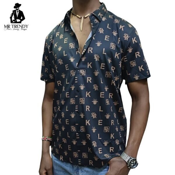 Black Designer Stretch Shirt