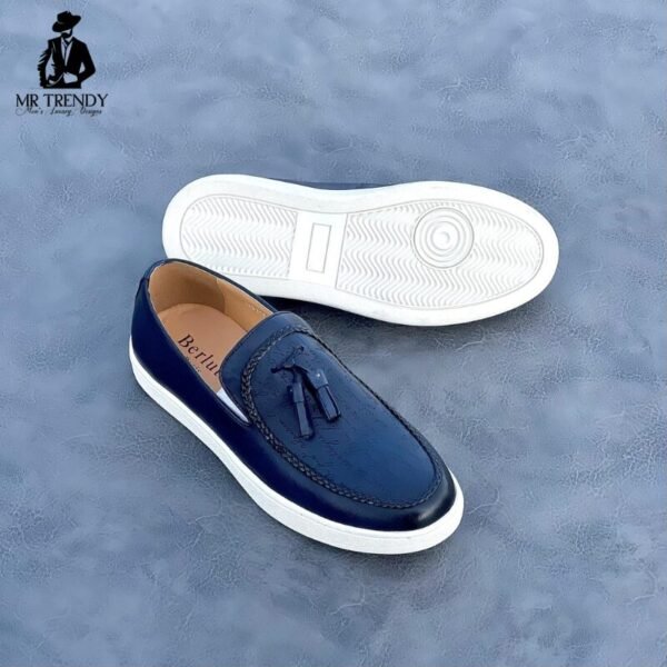 Blue Men's Casual Leather Shoes