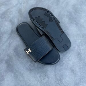 Hermes Izmir Black Sandals.