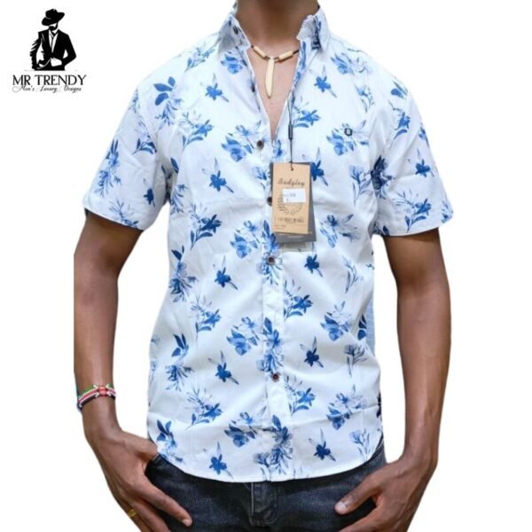 White and Blue short sleeved - shirt