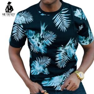 Men's Black Floral T-Shirt