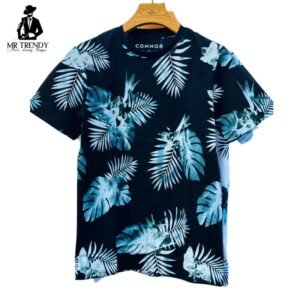 Men's Black Floral T-Shirt