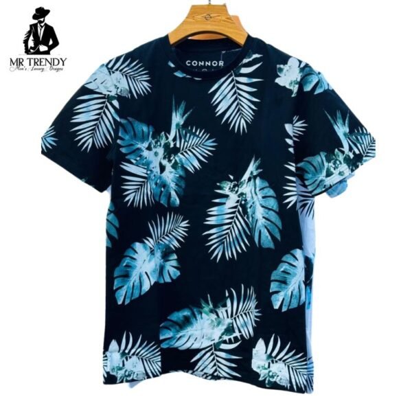 Men's Black Floral T-Shirt